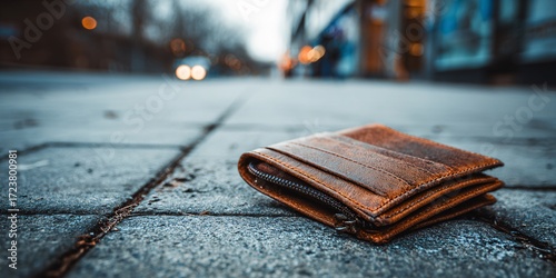 Lost Leather Wallet on City Street