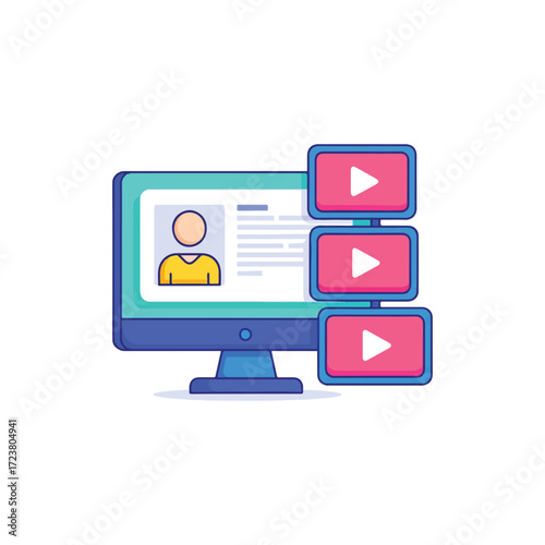 E-Learning Platform or Video Marketing Concept
