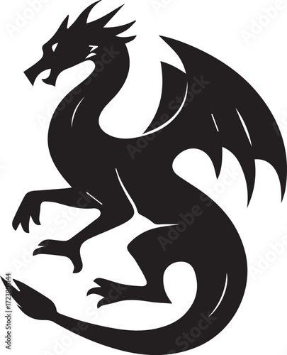 Wallpaper Mural Vector art of black dragon in simple style for logo or tattoo design Torontodigital.ca