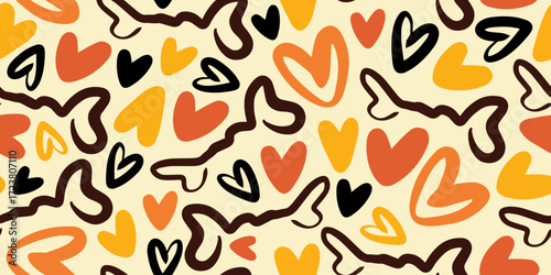 Dog Bone vector dog paw doodle Seamless pattern. Packaging paper design, pet food accessories package.