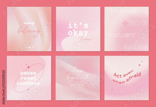 Aura gradient instagram posts collection motivation quotes