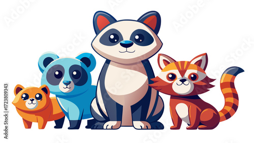 animal, fox, cartoon, skunk, vector, dog, illustration, cat, love, set, baby, teddy, toy, fun, art, cute, pet, brown, heart, funny, character, adorable, kid, valentine, animals, childhood, farm, lands