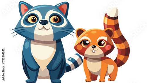 animal, fox, cartoon, skunk, vector, dog, illustration, cat, love, set, baby, teddy, toy, fun, art, cute, pet, brown, heart, funny, character, adorable, kid, valentine, animals, childhood, farm, lands