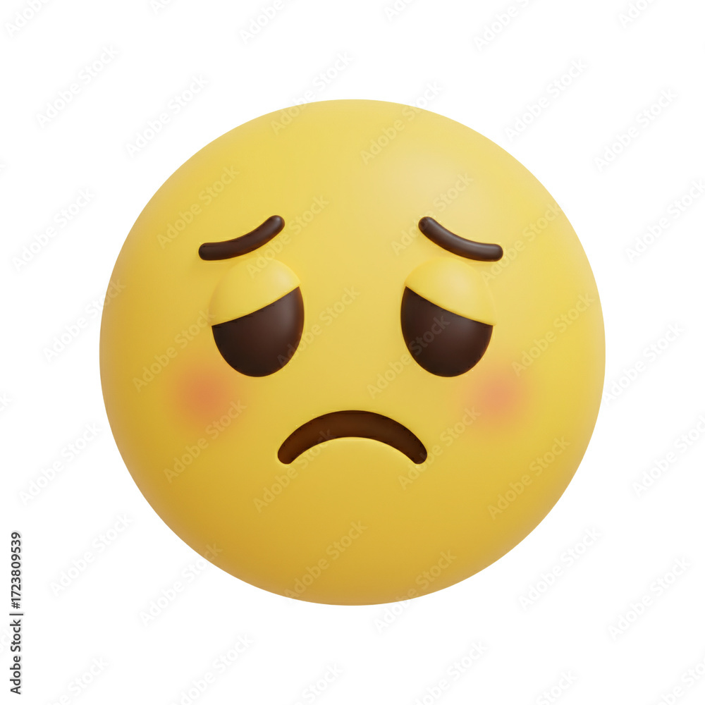 Fototapeta premium Sad and disappointed face emoji icon
