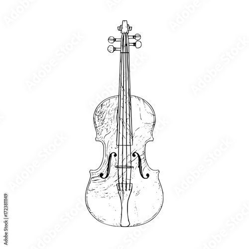 Violin drawing sketch illustration vector graphic design musical instrument stringed orchestra classical art 100