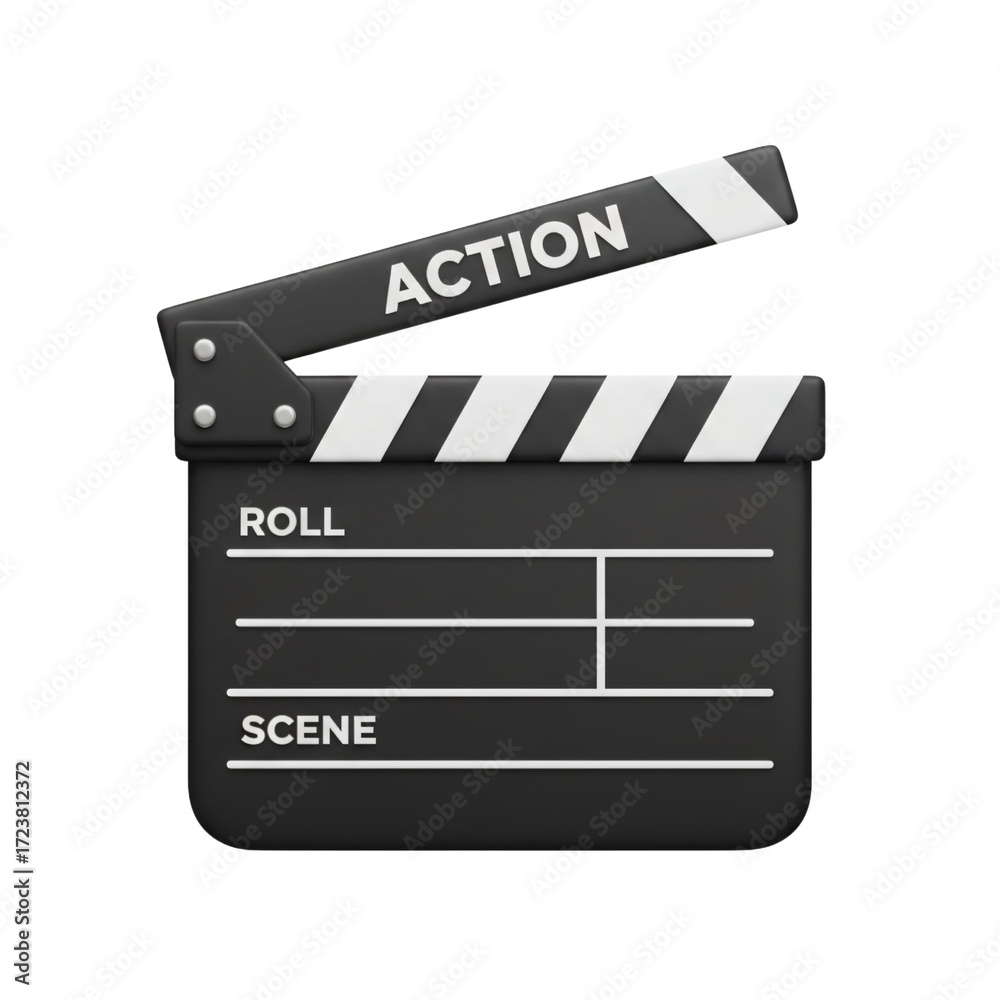 Obraz premium Movie clapperboard action icon for film production