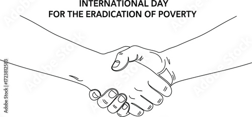 Vector art of handshake vector illustration for International Day for the Eradication of Poverty