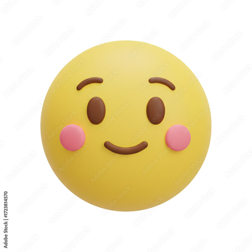Fototapeta premium Smiling face with rosy cheeks emoji