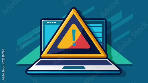 warning-triangle-glowing-inside-laptop-