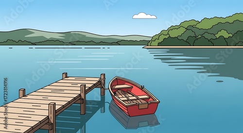 Lakeside Dock  Boat. (1)