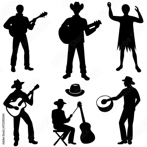 vector silhouettes of musicians