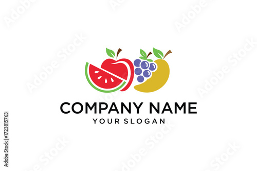 Creative and vibrant fruit store logo design with a fresh and healthy concept.