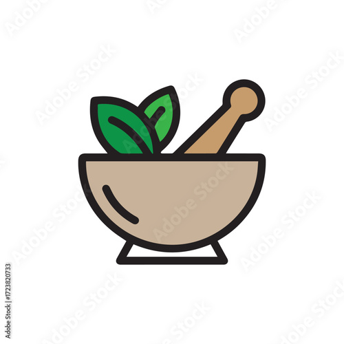 Herbal Medicine and Natural Pharmacy Outline Symbol
