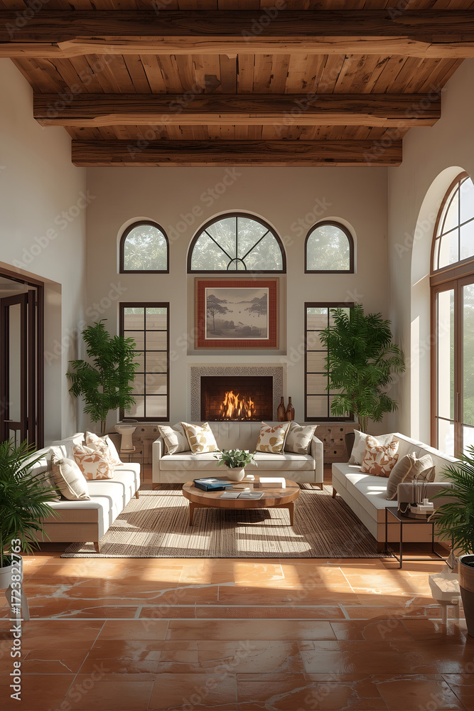 Fototapeta premium Modern Rustic Interior with Natural Light