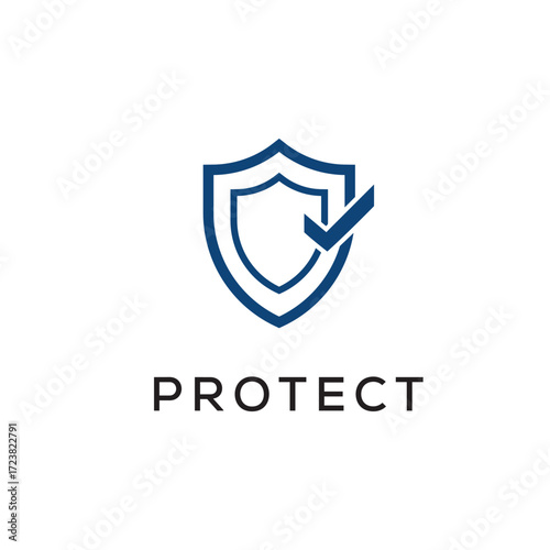 Shield secure guard protect logo design.