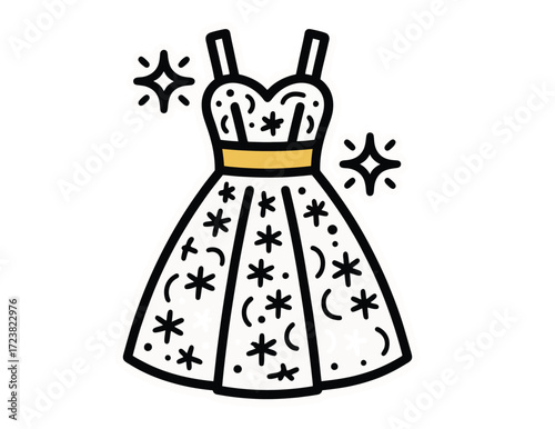 WebElegant party dress with sparkling accents, perfect for invitations, fashion blogs, or stylish event promotions, radiating charm and festive celebration, sure to catch the eye