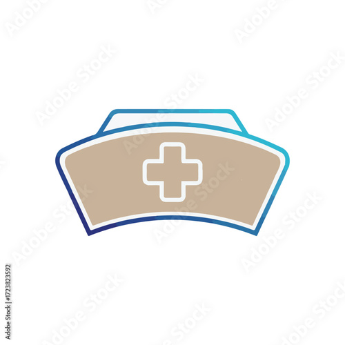 Nursing uniform cap healthcare symbol vector