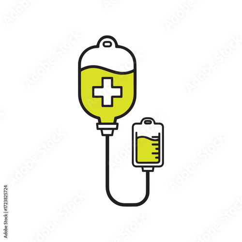 Intravenous (IV) Drip Bag Medical Icon