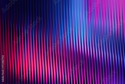 Abstract background with vertical pleats and vibrant pink and blue neon lights