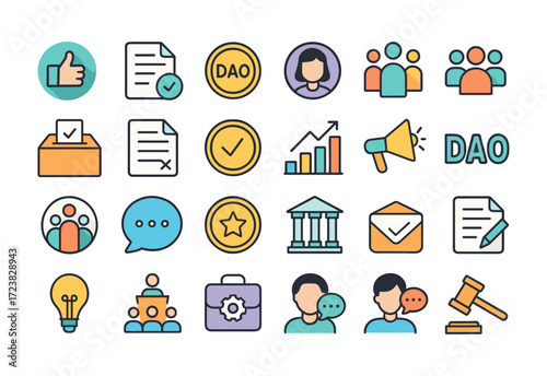 Decentralized Finance Icons. Application Interface Icons