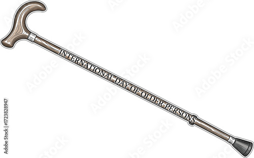 Vector art of walking stick for International Day of  older Persons 