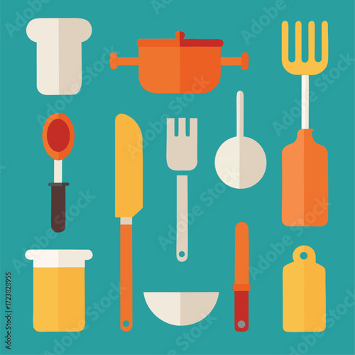 set of kitchen utensils