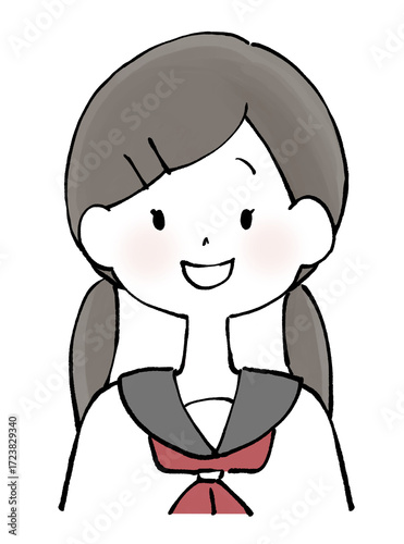 セーラー服を着た女子・上半身