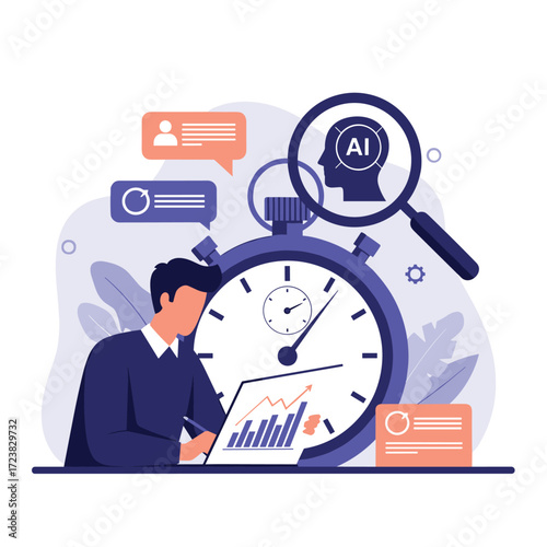 Artificial intelligence is analyzing data and improving business efficiency.