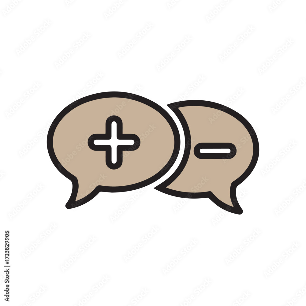 Fototapeta premium Positive and Negative Conversation Speech Bubble Vector