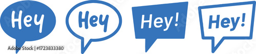 hey, hello, greeting, speech bubble, message, communication, conversation, icon, symbol, graphic, design, vector, blue, white, text, dialogue, talk, chat, chat box, chat window, social media, web, inf