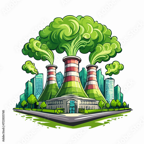 ecological factory smoke comes into the city with a lot of pollution