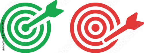 target, dartboard, arrow, bullseye, goal, objective, success, failure, hit, miss, accuracy, precision, aim, strategy, game, sport, competition, symbol, icon, illustration, graphic, design, green, red,