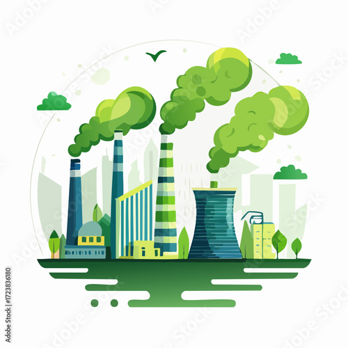 ecological factory smoke comes into the city with a lot of pollution