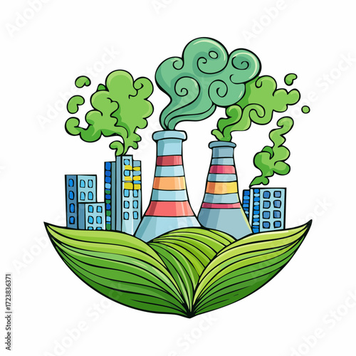 ecological factory smoke comes into the city with a lot of pollution