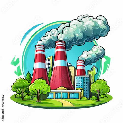 ecological factory smoke comes into the city with a lot of pollution