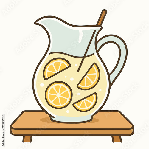 Lemonade Pitcher on Table