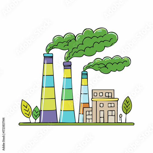 ecological factory smoke comes into the city with a lot of pollution
