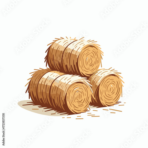 Hay bales stacked