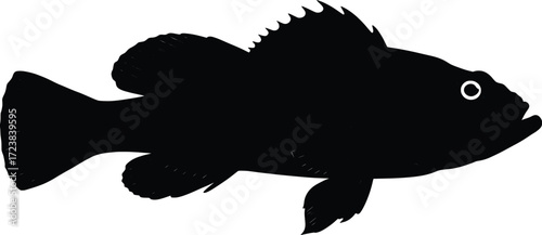 Dynamic Action of Vector Fish Swimming in Ocean Waters, High-Resolution Silhouette Illustration, Perfect for Nature and Wildlife Enthusiasts
