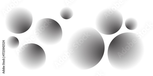 Collection of overlapping gray gradient circles creates modern abstract design. varying sizes and soft transitions give sense of depth and movement, enhancing visual appeal