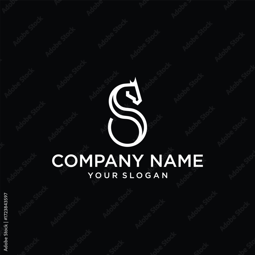 Fototapeta premium Horse head letter s logo templete