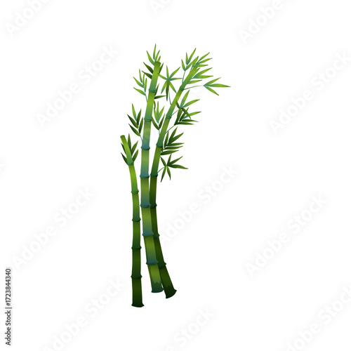 Lush green bamboo plant illustration symbolizing natural tranquility and vibrant growth