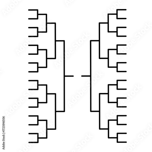Tournament Bracket Template 32 Team Single Elimination Competition Chart