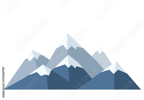 Majestic Snow Capped Mountain Peaks.