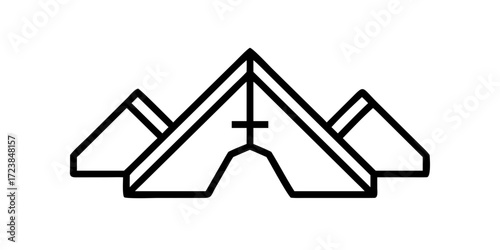 Roof truss icon with triangular gable structure outline
