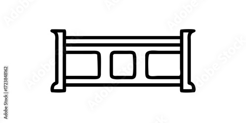 Balcony railing icon with modern rectangular design
