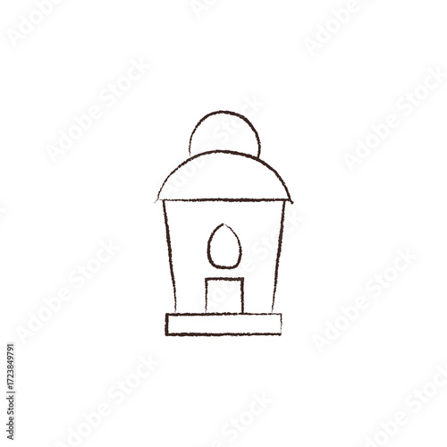 Wallpaper Mural line vector illustration of a halloween lantern. hand drawn spooky jack-o-lantern. halloween light. Torontodigital.ca