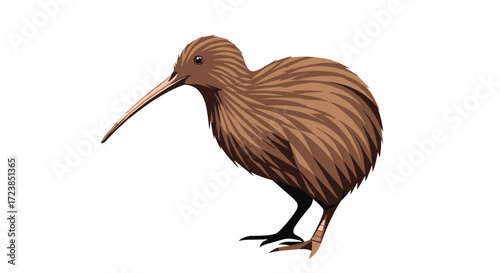 The iconic kiwi bird a unique flightless creature of New Zealand.