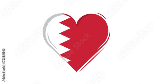 Discover the beauty and charm of Bahrain with this iconic heart flag design.
