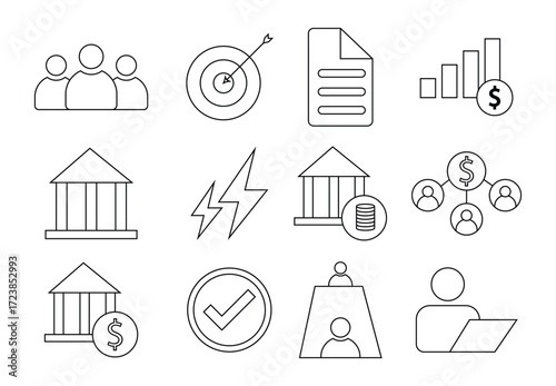 Startup and Business Icons Set – Innovation, Investment, Launch, Funding, KPI, Finance and Vector Symbols.